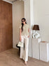 Women Elegant Tweed Tops With Pants Sets